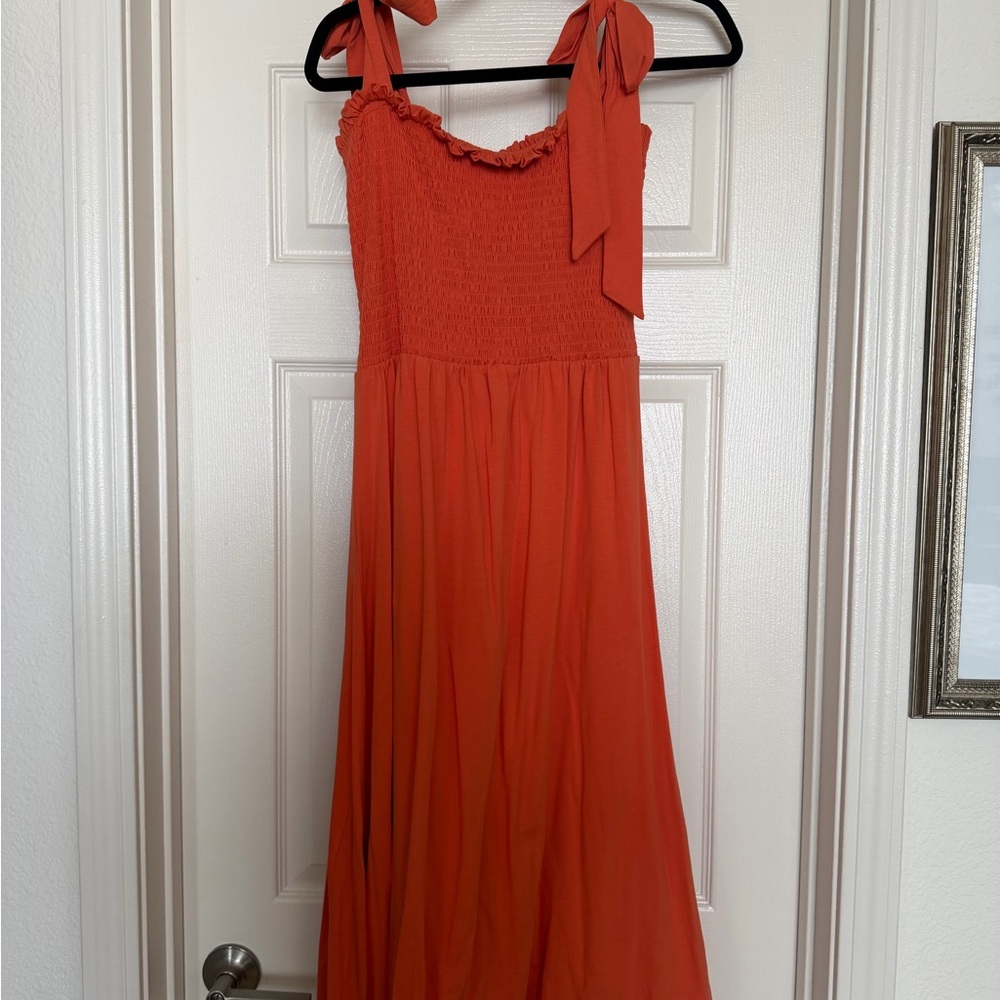 Orange Midi Sun Dress